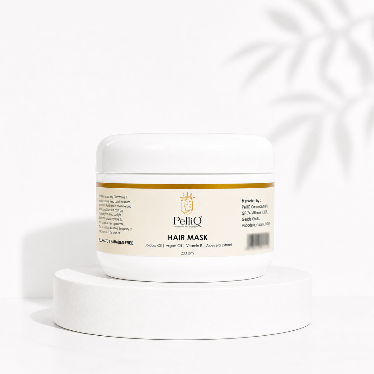 PelliQ Hair Mask with Jojoba Oil, Argan Oil & Vitamin E | Deep Conditioning & Repair | All Hair Types | 200 g