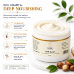 PelliQ Hair Mask with Jojoba Oil, Argan Oil & Vitamin E | Deep Conditioning & Repair | All Hair Types | 200 g