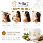 PelliQ Hair Mask with Jojoba Oil, Argan Oil & Vitamin E | Deep Conditioning & Repair | All Hair Types | 200 g