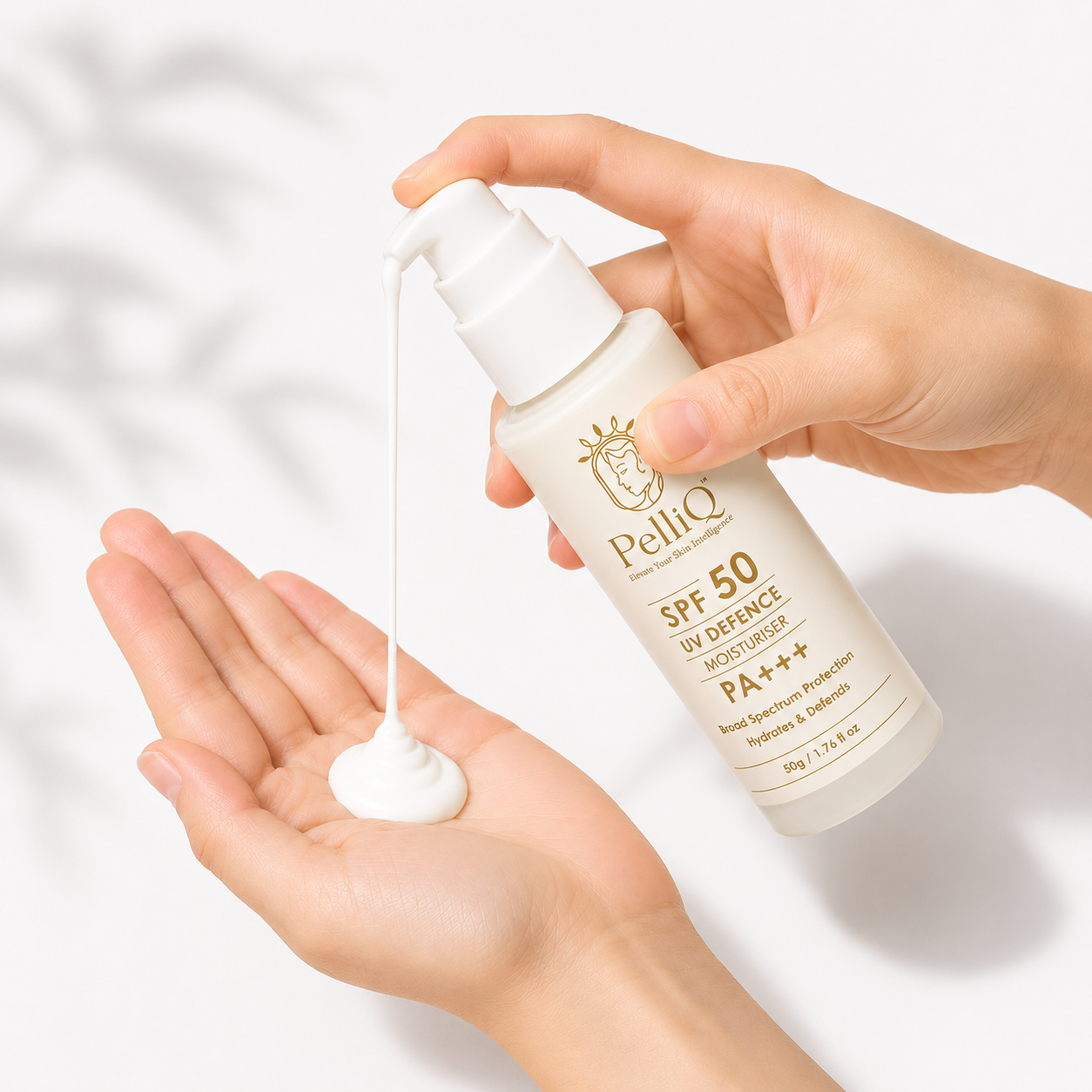 PelliQ SPF 50 Sunscreen PA+++ – UV Defence Moisturiser for Broad Spectrum Protection (50 g)