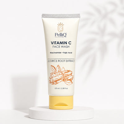 PelliQ Vitamin C Face Wash – Brightening Cleanser with Niacinamide & Kojic Acid (100 ml)
