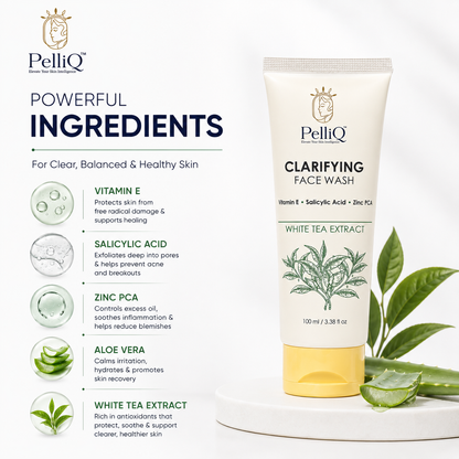 PelliQ Salicylic Acid Face Wash – 2% BHA Cleanser for Acne & Oil Control (100 ml)